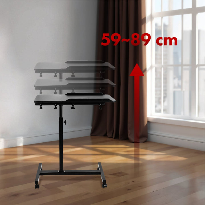 Maclean mobilni stol/stalaž za laptop, crni, podesiva visina 59–89 cm, max. 30 kg, MC-121 B