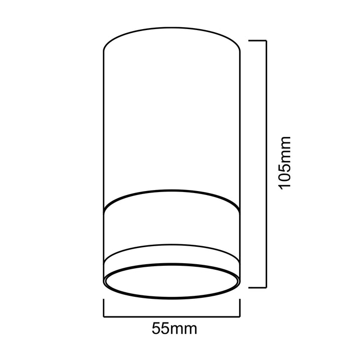 Set 3x spoturi tubulare Maclean, de suprafață/tub, rotund, aluminiu, GU10, 55x130mm, alb, MCE361 W + 3 becuri LED GU10 7W Maclean Energy MCE437 NW alb neutru 4000K, 220-240V~, 50/60Hz