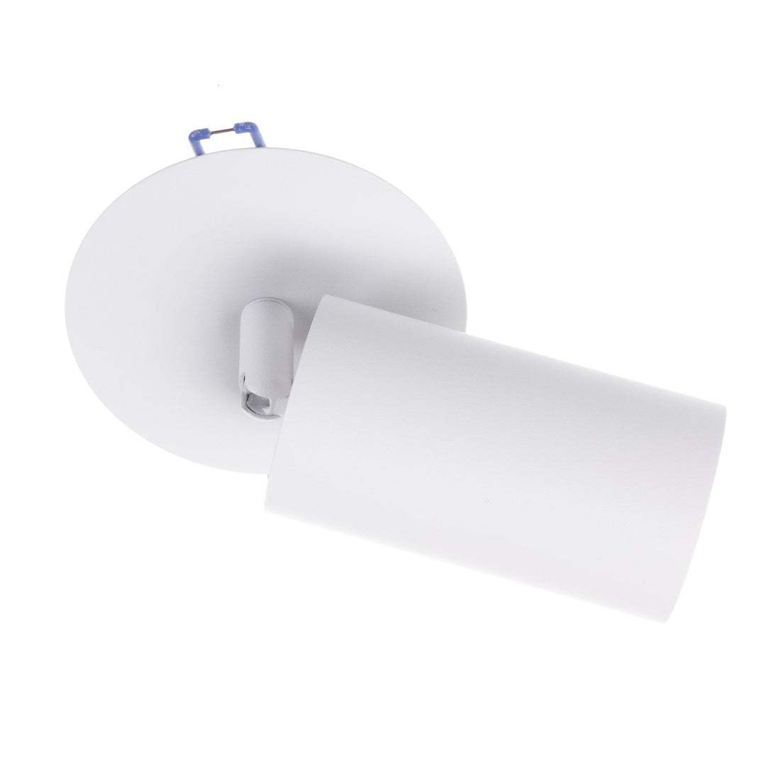 Spot Maclean încastrat / tubular, rotund, aluminiu, GU10, 55x130mm, alb, MCE364 W + bec LED GU10 7W Maclean Energy MCE437 NW alb neutru 4000K, 220-240V~, 50/60Hz, 490 lm