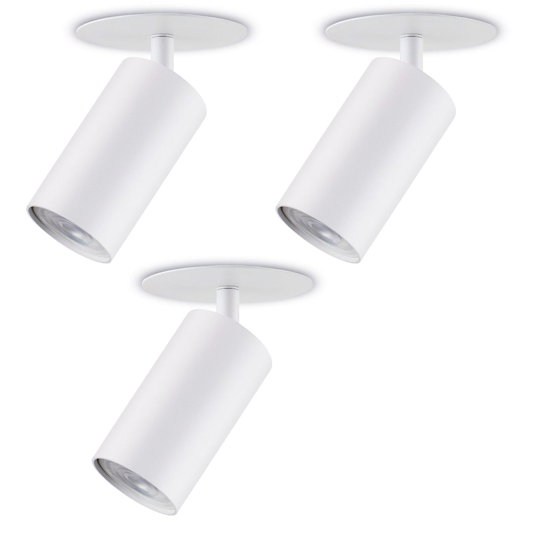 Set 3 spoturi Maclean, tub încastrat, rotund, aluminiu, GU10, 55x130mm, alb, MCE364 W + 3 becuri LED GU10 7W Maclean Energy MCE437 NW alb neutru 4000K, 220-240V~, 50/60Hz