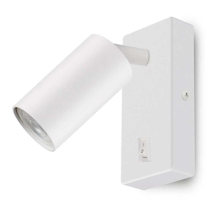 Maclean Aplică/lampă de perete, spot, rotund, GU10, cu întrerupător 55x90mm, alb, MCE369 W+LED bec GU10 7W Maclean Energy MCE437 NW alb neutru 4000K, 220-240V~, 50/60Hz, 490 lumeni
