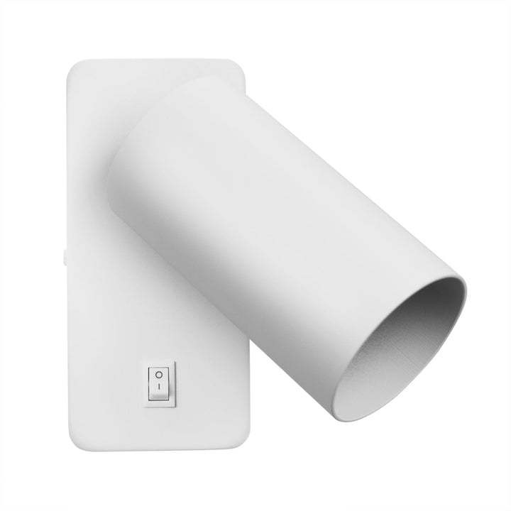 Aplică/lampă de perete Maclean, spot, rotund, GU10, cu întrerupător 55x90mm, alb, MCE369 W 2buc+ Bec LED GU10 7W Maclean Energy MCE437 NW alb neutru 4000K, 220-240V~, 50/60Hz 2buc