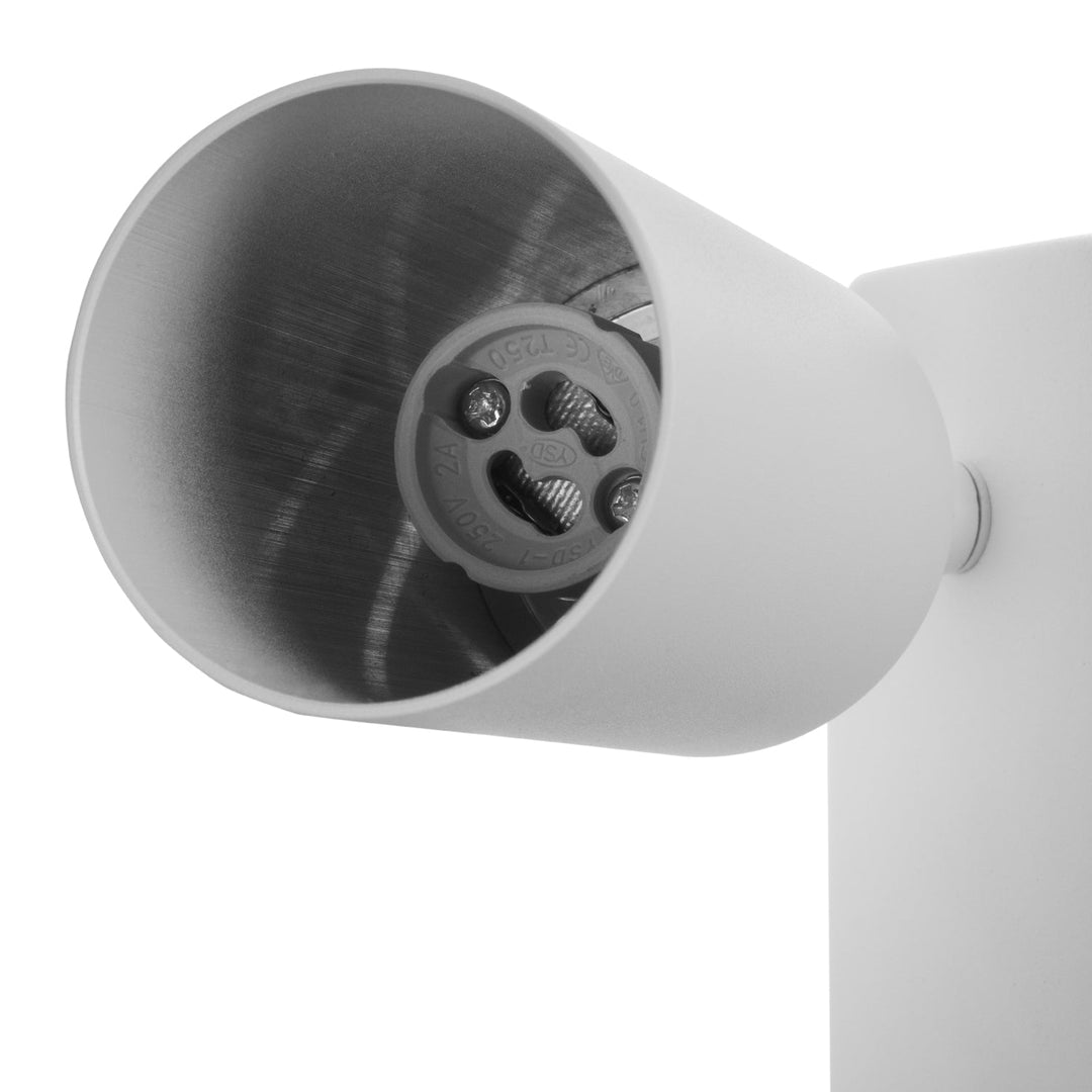 Aplică/lampă de perete Maclean, spot, rotund, GU10, cu întrerupător 55x90mm, alb, MCE369 W 2buc+ Bec LED GU10 7W Maclean Energy MCE437 NW alb neutru 4000K, 220-240V~, 50/60Hz 2buc