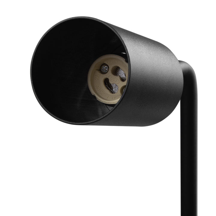Maclean GU10 stolna lampa, reflektor, okrugla, GU10, s prekidačem 55x90 mm, crna, MCE370 B + Maclean Energy MCE437 WW 7 W GU10 LED žarulja, topla bijela 3000 K, 220-240V~, 50/60Hz, 490lm
