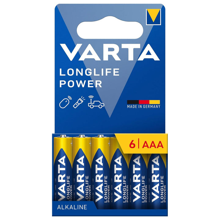 VARTA Longlife Power, 6 alkalnih AAA baterija, LR03, 1,5 V