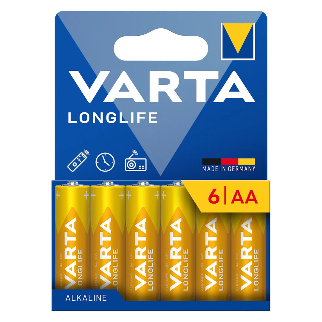 6x 1,5 V LR6 AA Varta Longlife alkalne baterije, blister pakiranje