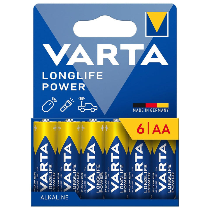 VARTA Longlife Power, 6 alkalnih baterija AA, LR06, 1,5 V