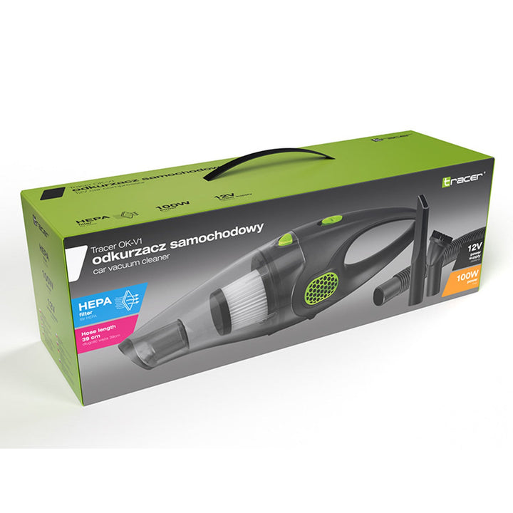 Tracer usisavač za automobil, 2 HEPA filtra, 12 V napajanje, 100 W snaga, OK-V1