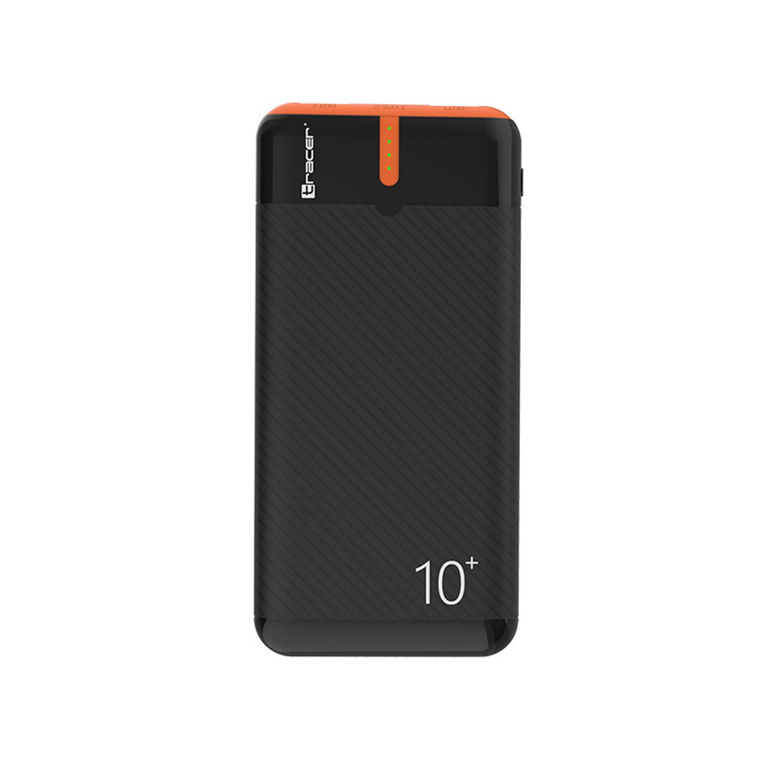 Tracer power bank, 10.000 mAh, crna i narančasta, USB-C, 2 A, EnerGo