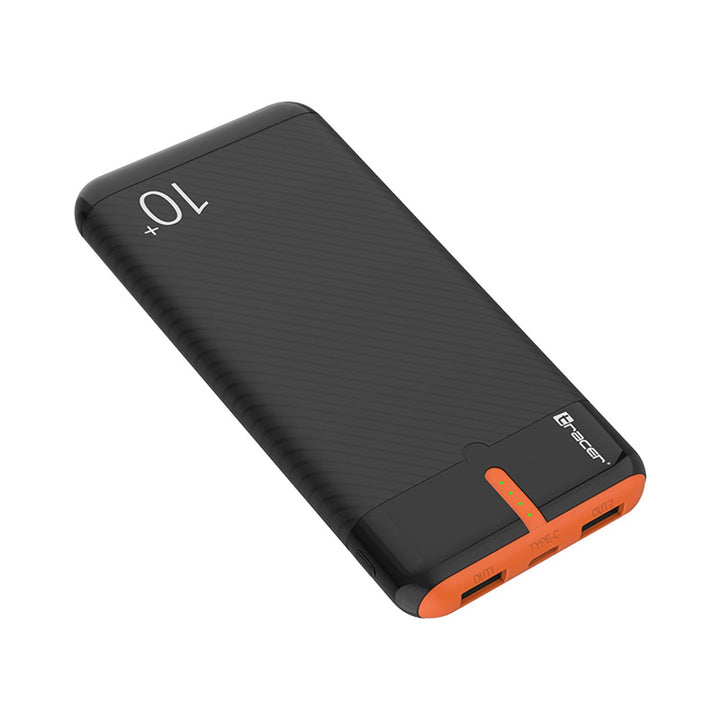 Tracer power bank, 10.000 mAh, crna i narančasta, USB-C, 2 A, EnerGo