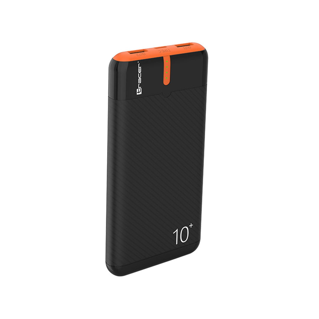 Tracer power bank, 10.000 mAh, crna i narančasta, USB-C, 2 A, EnerGo