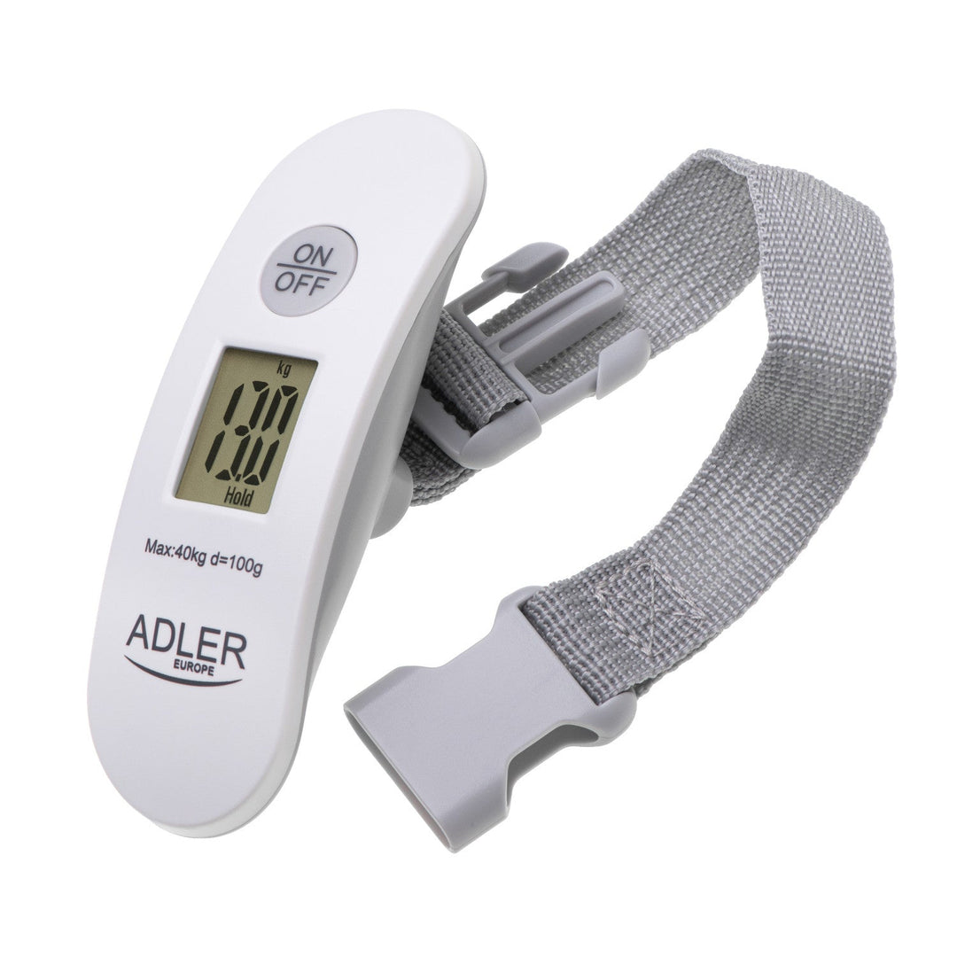 Adler vaga za prtljagu, do 40 kg, LCD zaslon, funkcija tačiranja i stabilizacije, bijela i siva, AD 8189