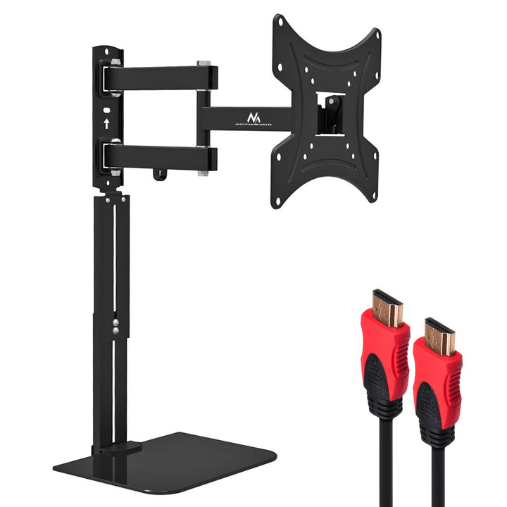 Montaža za TV s DVD policom Maclean, VESA 200×200, 23″–43″, 25 kg, MC-771A + HDMI 2.0 4K 3D UHD kabel, 1,8 m, bakar, 48-bitni