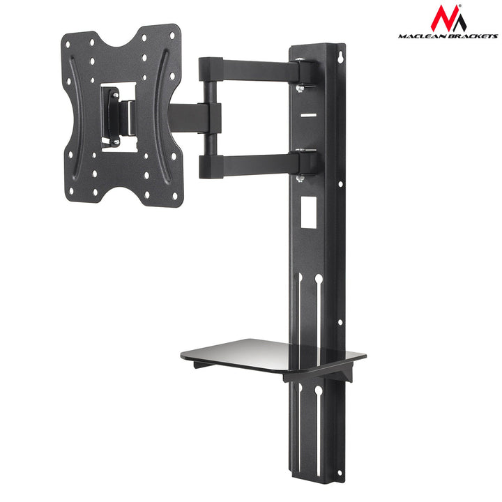 Montaža za TV s DVD policom Maclean, VESA 200×200, 23″–42″, 30 kg, MC-771+HDMI 2.0 4K 3D UHD, kabel duljine 1,8 m, bakarni, 48-bitni