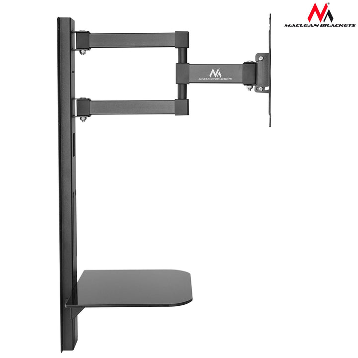 Montaža za TV s DVD policom Maclean, VESA 200×200, 23″–42″, 30 kg, MC-771+HDMI 2.0 4K 3D UHD, kabel duljine 1,8 m, bakarni, 48-bitni