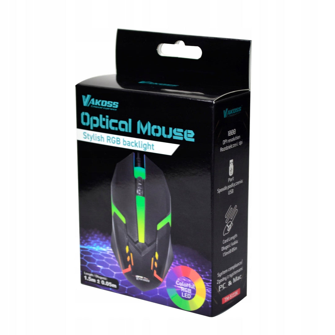 Vakoss gejmerski miš, RGB pozadinsko osvjetljenje, 1000 dpi, TM-5133K