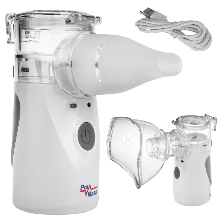 Promedix prijenosni/ručni bežični nebulizator-inhalator, set, maske, PR-835 + Promedix PR-960 nekontaktni infracrveni medicinski termometar