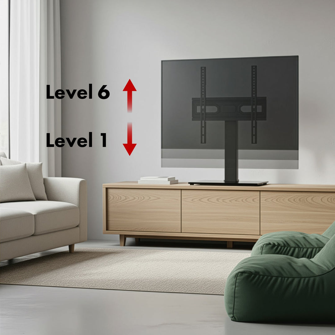 Maclean univerzalni TV stalak, za TV ormarić, stalak, max. 40 kg, max. VESA 400x400, podešavanje visine i kuta, za TV od 32 do 65", MC-1240