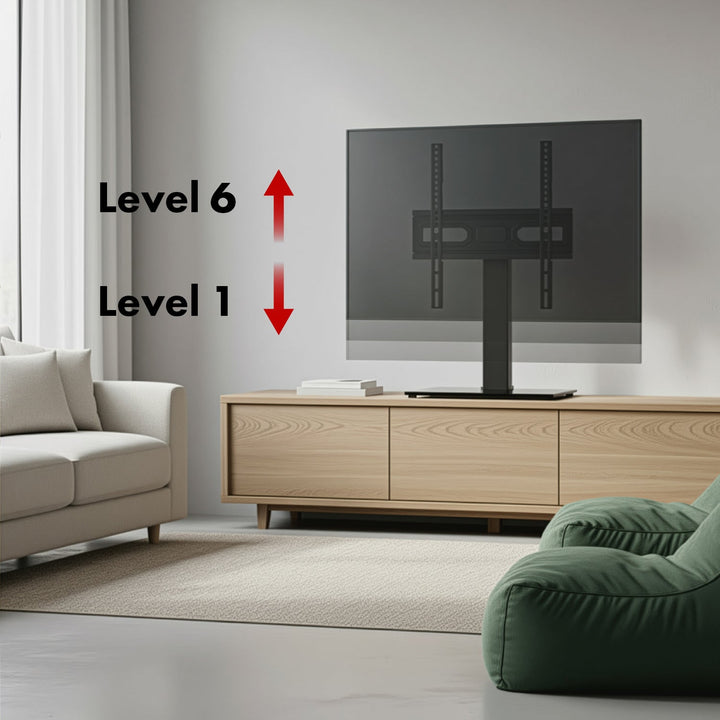 Maclean univerzalni TV stalak, za TV ormarić, stalak, max. 40 kg, max. VESA 400x400, podešavanje visine i kuta, za TV od 32 do 65", MC-1240