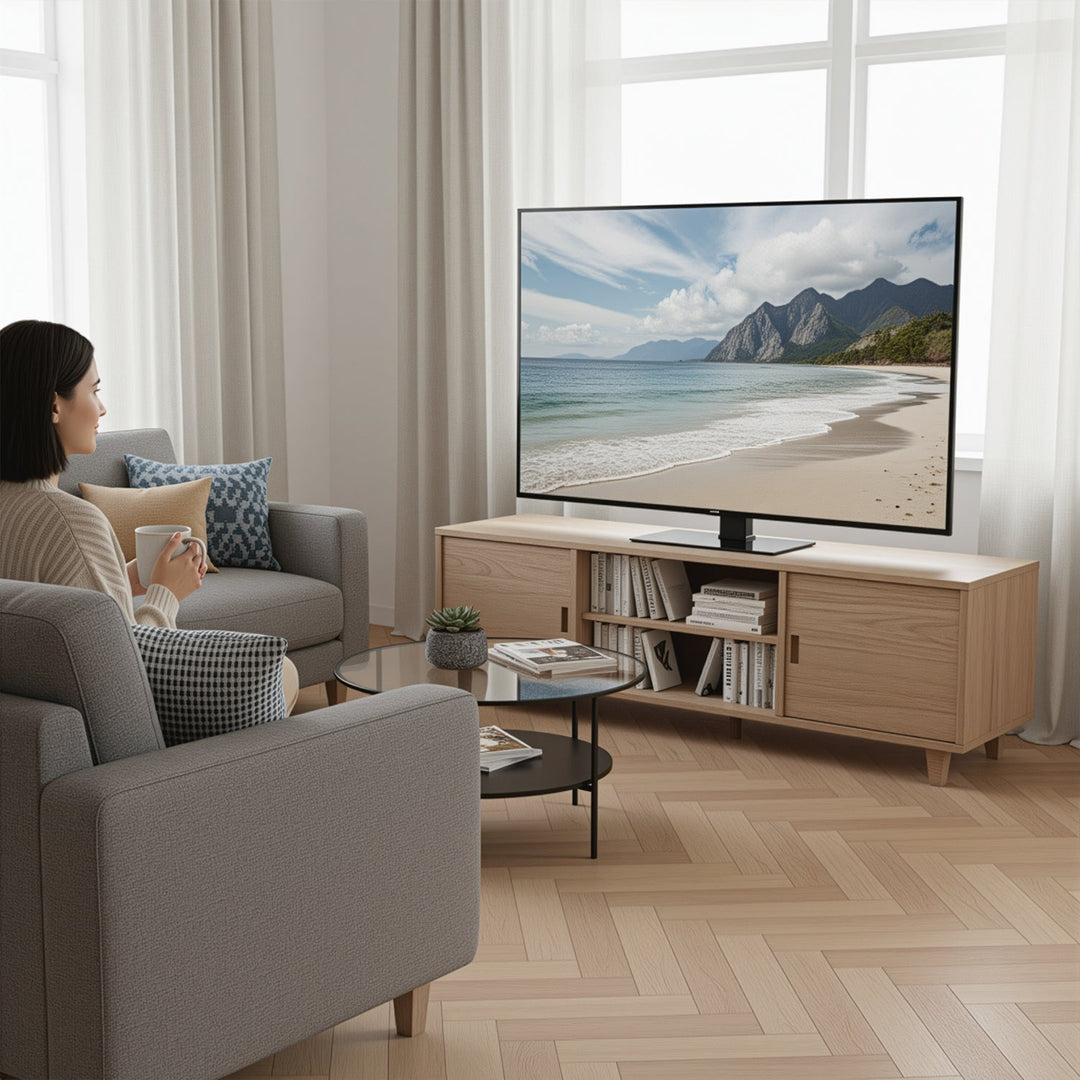 Maclean univerzalni TV stalak, za TV ormarić, stalak, max. 40 kg, max. VESA 400x400, podešavanje visine i kuta, za TV od 32 do 65", MC-1240