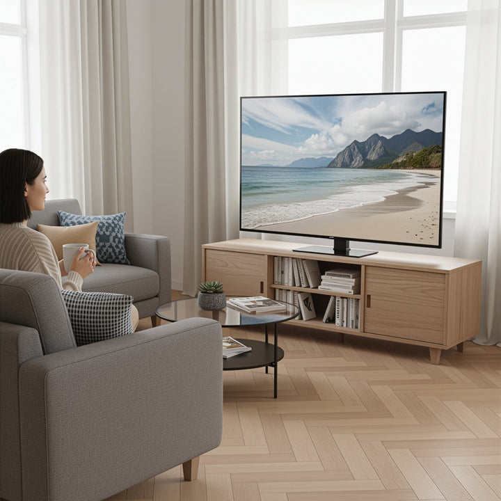 Maclean univerzalni TV stalak, za TV ormarić, stalak, max. 40 kg, max. VESA 400x400, podešavanje visine i kuta, za TV od 32 do 65", MC-1240