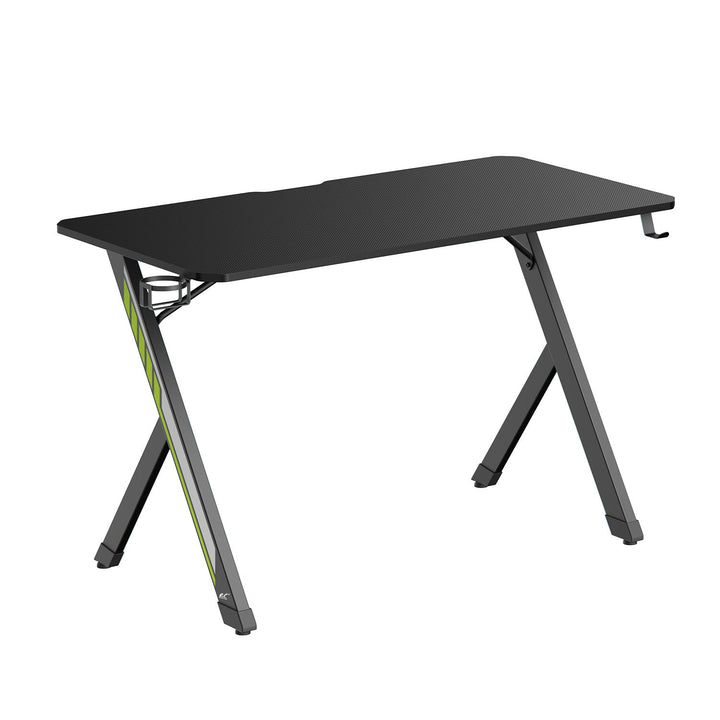 NanoRS gaming stol, crni, s držačem za slušalice i čašu, max. 75 kg, dimenzije 1200 x 600 x 750 mm, RS101