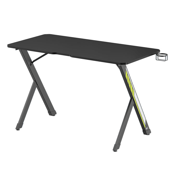 NanoRS gaming stol, crni, s držačem za slušalice i čašu, max. 75 kg, dimenzije 1200 x 600 x 750 mm, RS101