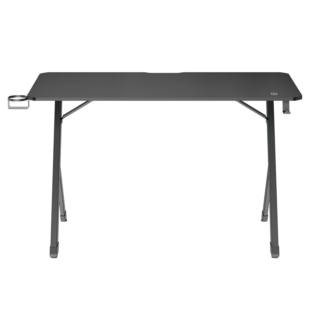 NanoRS gaming stol, crni, s držačem za slušalice i čašu, RGB pozadinsko osvjetljenje, max. 75 kg, dimenzije 1200 x 600 x 750 mm, RS102