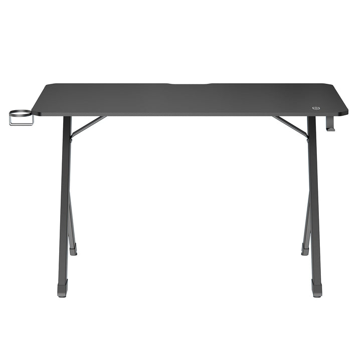 NanoRS gaming stol, crni, s držačem za slušalice i čašu, RGB pozadinsko osvjetljenje, max. 75 kg, dimenzije 1200 x 600 x 750 mm, RS102