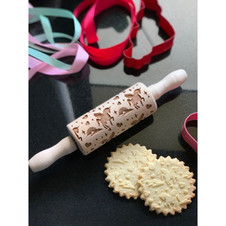 Goody Woody gravirani valjak za tijesto, 23,5 cm, bukovo drvo, dizajn jednoroga