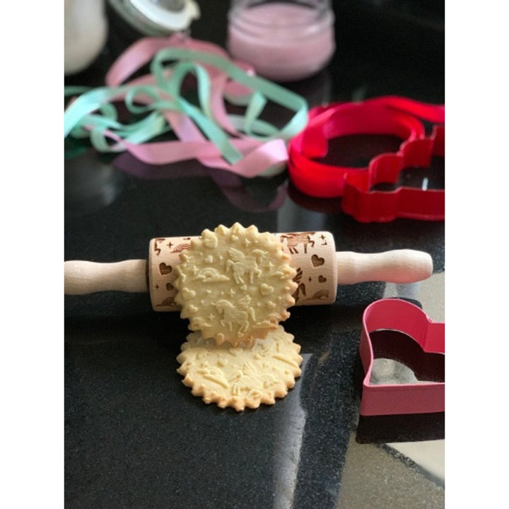Goody Woody gravirani valjak za tijesto, 23,5 cm, bukovo drvo, dizajn jednoroga