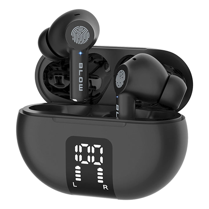 BLOW bežične slušalice, Bluetooth 5.3, LED zaslon, ENC sustav, PRO ENC CRNA