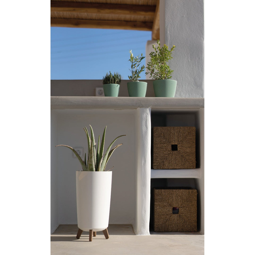 Prosperplast posuda, promjer 195 mm, visina 365 mm, s nogicama, bijela, Gracia Tubus Slim