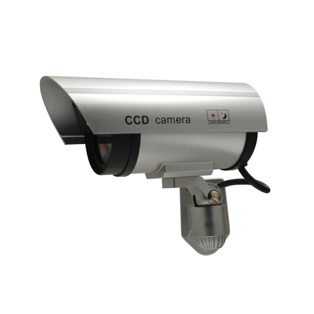 Lažna kamera s trepćućim LED svjetlom IR1100 S IR za vanjsku upotrebu, srebrna, 2 komada