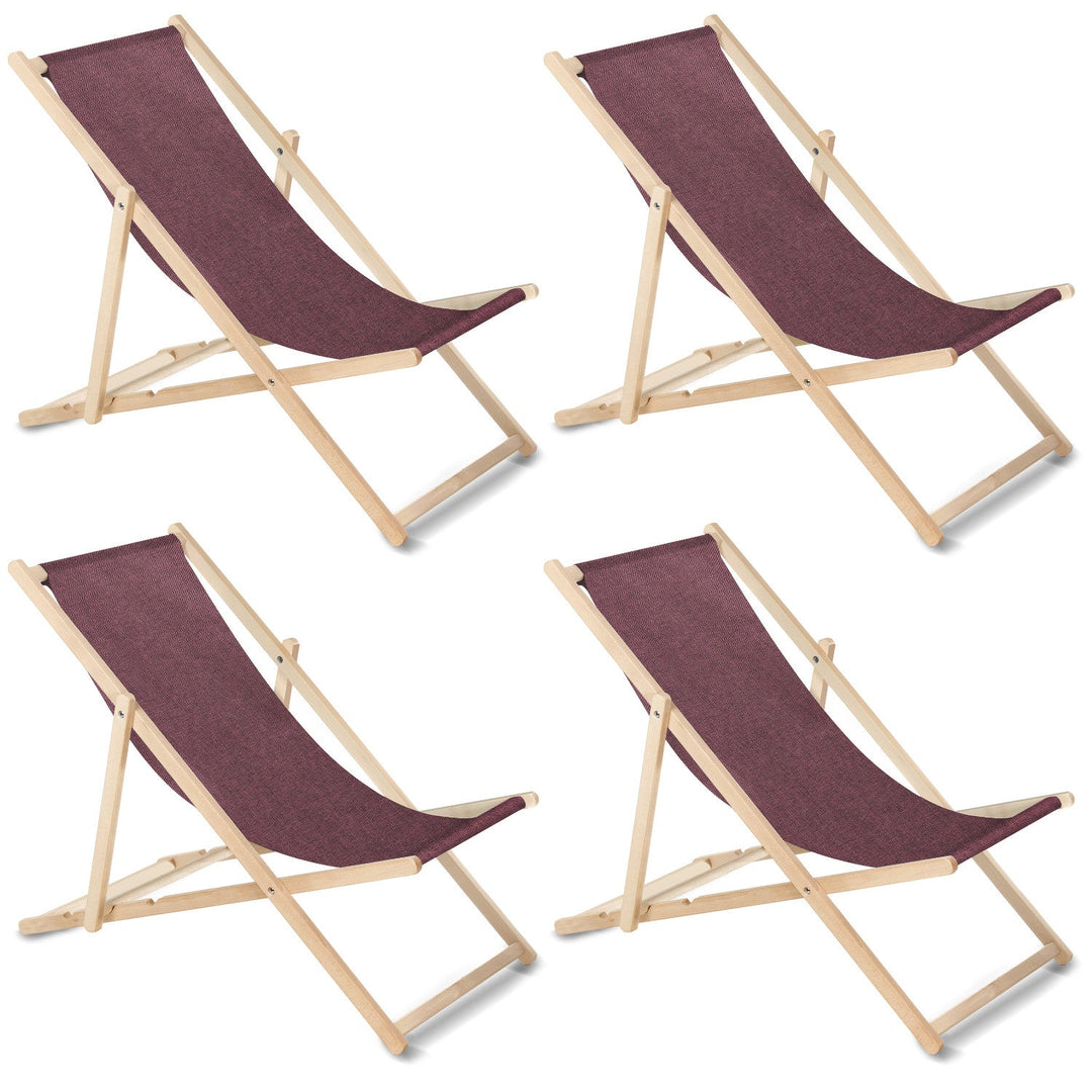 GreenBlue GB183M melange fag șezlong clasic burgundy, 4 bucăți