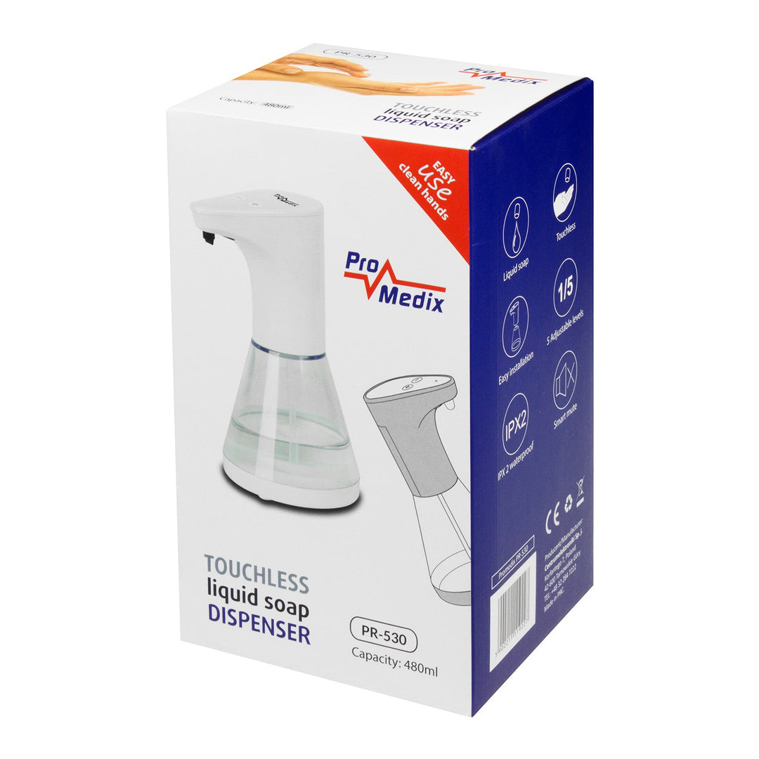 Promedix automatski dozator, spremnik za tekuće sapune i dezinfekcijska sredstva, 480 ml, 4xAA PR-530 + 4x Varta Industrial LR6/AA R-06 baterije