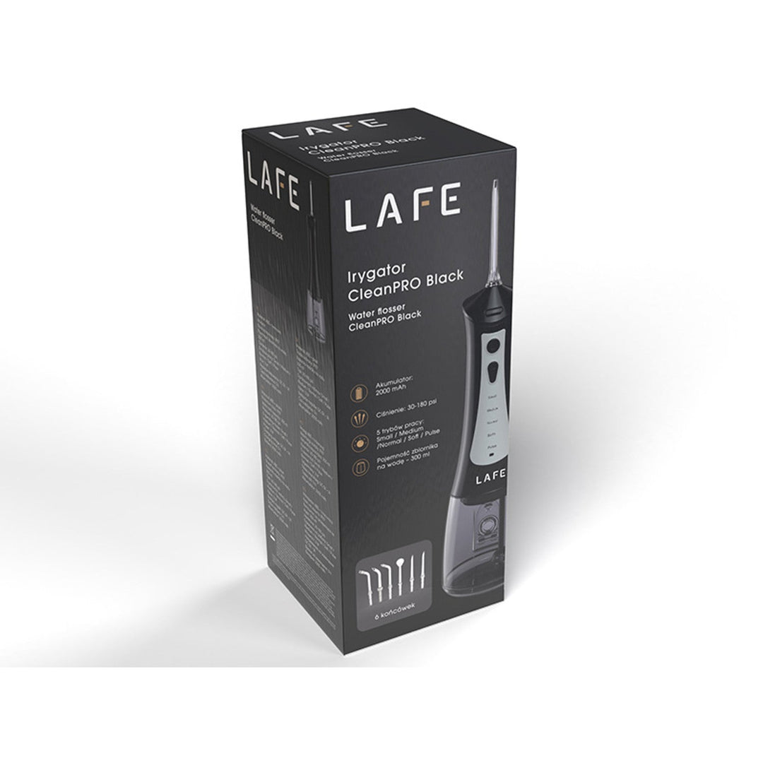 LAFE dentalni irigator, 5 načina rada, 6 nastavaka, crna, CleanPRO