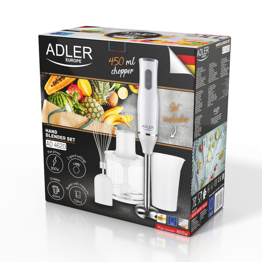 Adler ručni blender, 2 brzine, bijela, 800 W, AD 4620