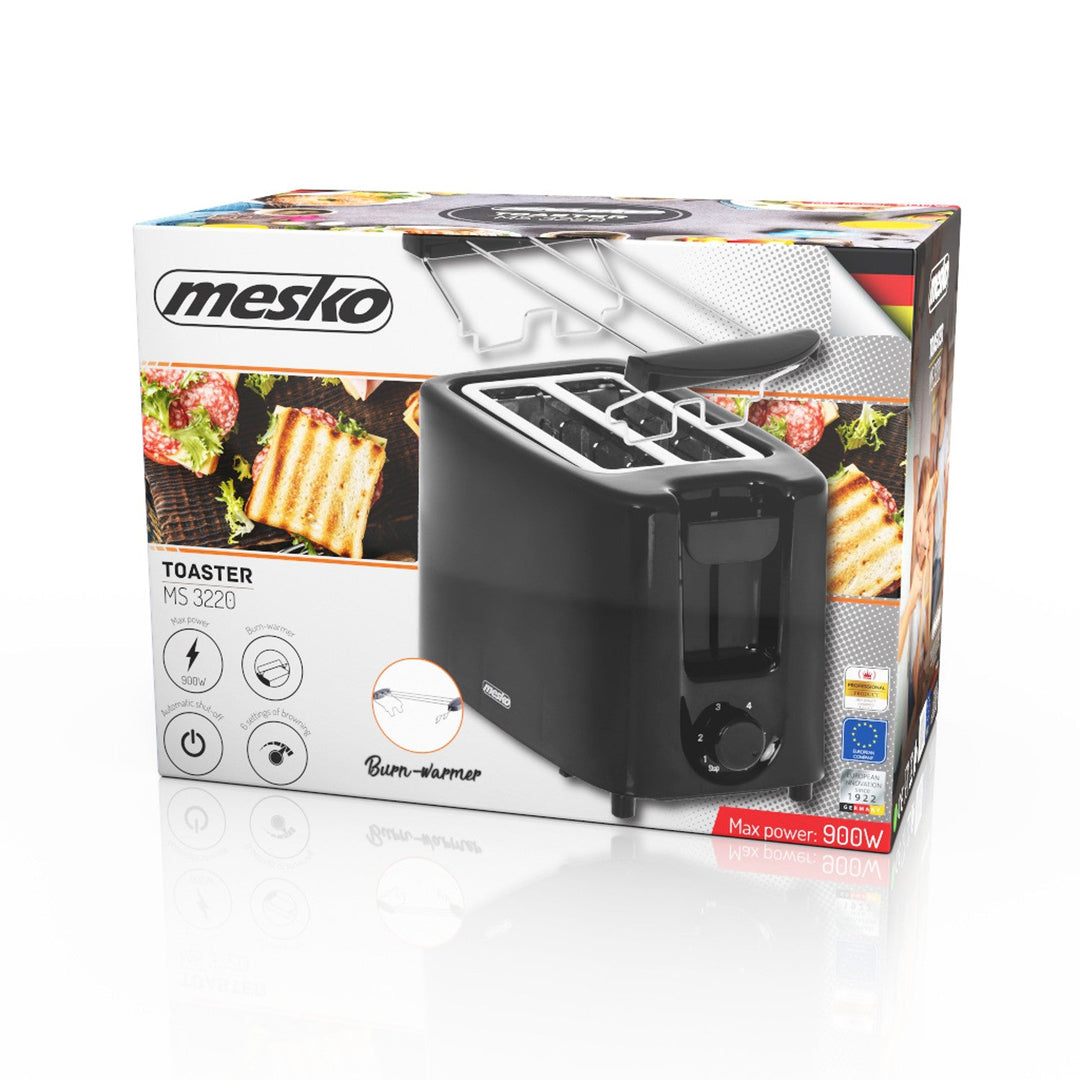 Mesko toster, toster za 2 kriške, 900 W, crni, MS 3220