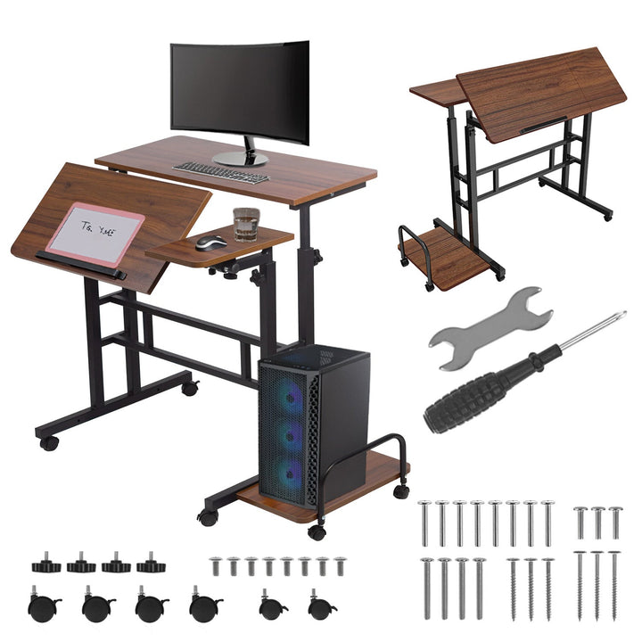 Maclean prijenosni stol za laptop, crni, ploča stola 80x60 cm, max. 50 kg, podesiva visina 67-115 cm, MC-124 B