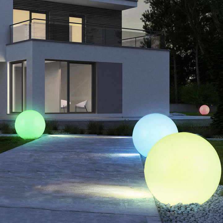 GB167 samostojeća solarna vrtna svjetiljka – sfera 30x30x63 cm, šarene LED diode, 4 komada