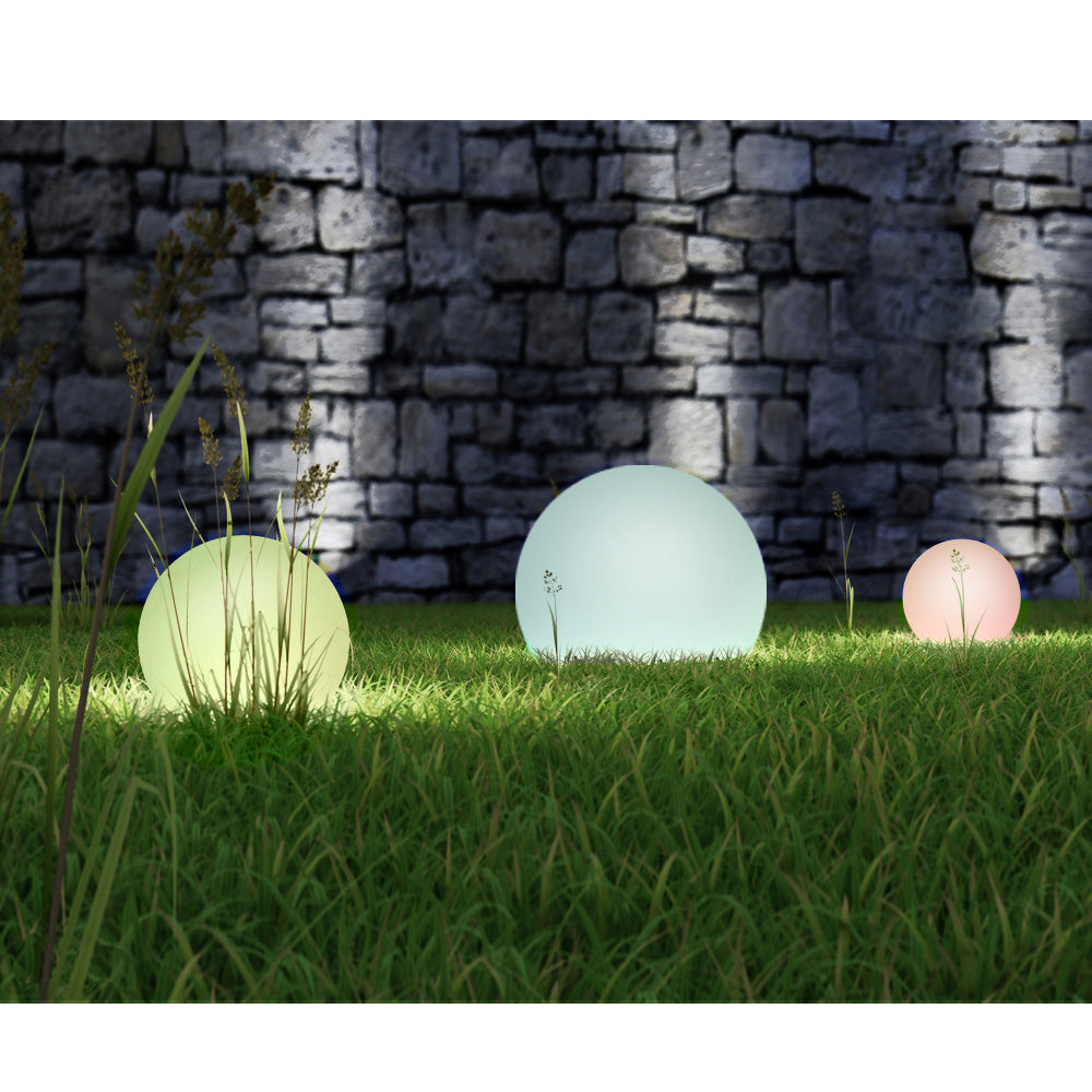 GB167 samostojeća solarna vrtna svjetiljka – sfera 30x30x63 cm, šarene LED diode, 4 komada