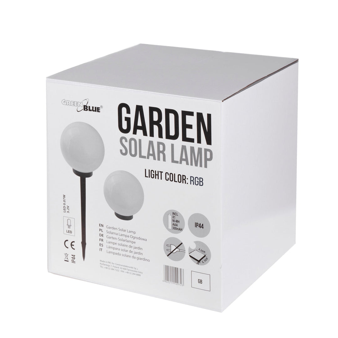 GB167 samostojeća solarna vrtna svjetiljka – sfera 30x30x63 cm, šarene LED diode, 4 komada