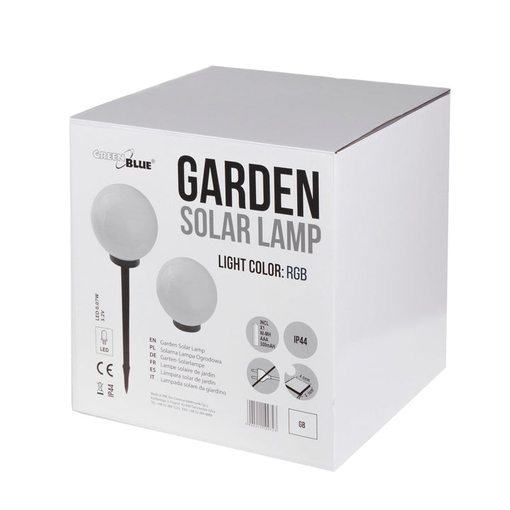 GB167 samostojeća solarna vrtna svjetiljka – sfera 30x30x63 cm, šarene LED diode, 4 komada