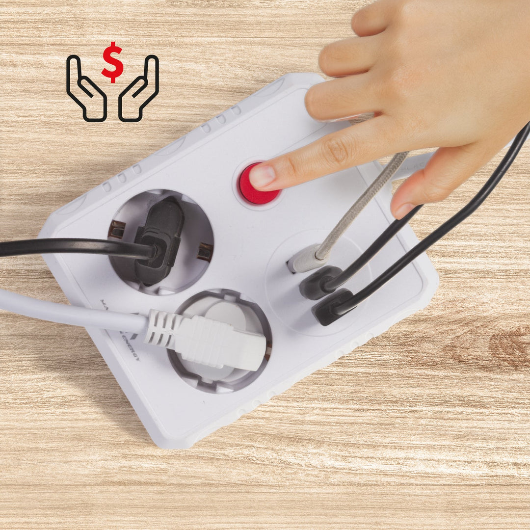 Maclean produžni kabel s 2 utičnice + 3xUSB, 110-240V AC 50/60Hz, 2.1A max 2500W, 1.5m, bijeli, MCE387 W