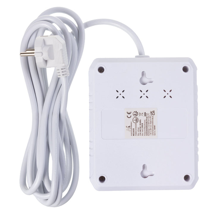 Maclean produžni kabel s 2 utičnice + 3xUSB, 110-240V AC 50/60Hz, 2.1A max 2500W, 3 m, bijeli, MCE388 W