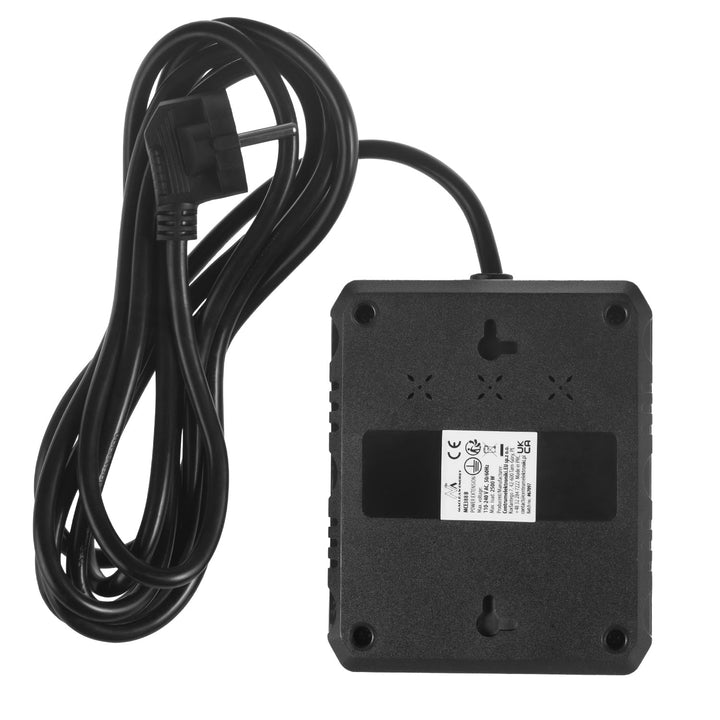 Maclean produžni kabel s 2 utičnice + 3xUSB, 110-240V AC 50/60Hz, 2.1A max 2500W, 3 m, crni, MCE388 B