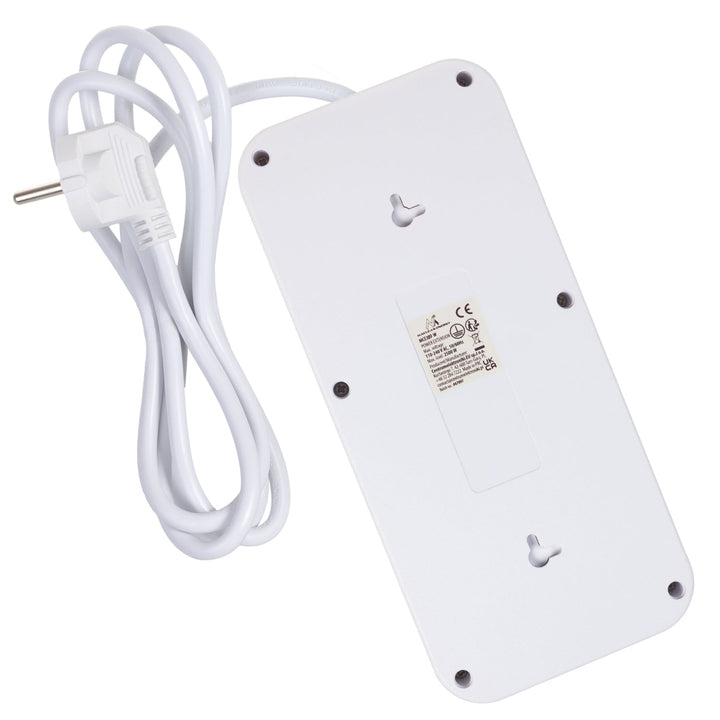 Maclean produžni kabel s 6 utičnica + 4 USB priključka, 110-240 V AC 50/60 Hz, 2,1 A max 2500 W, 1,5 m, bijeli, MCE389 W