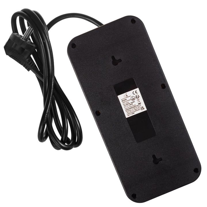 Maclean produžni kabel s 6 utičnica + 4 USB priključka, 110-240 V AC 50/60 Hz, 2,1 A max 2500 W, 1,5 m, crni, MCE389 B