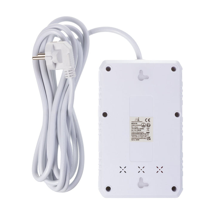 Maclean produžni kabel s 4 utičnice + 3xUSB, 110-240V AC 50/60Hz, 2.1A max 2500W, 3m, bijeli, MCE393 W